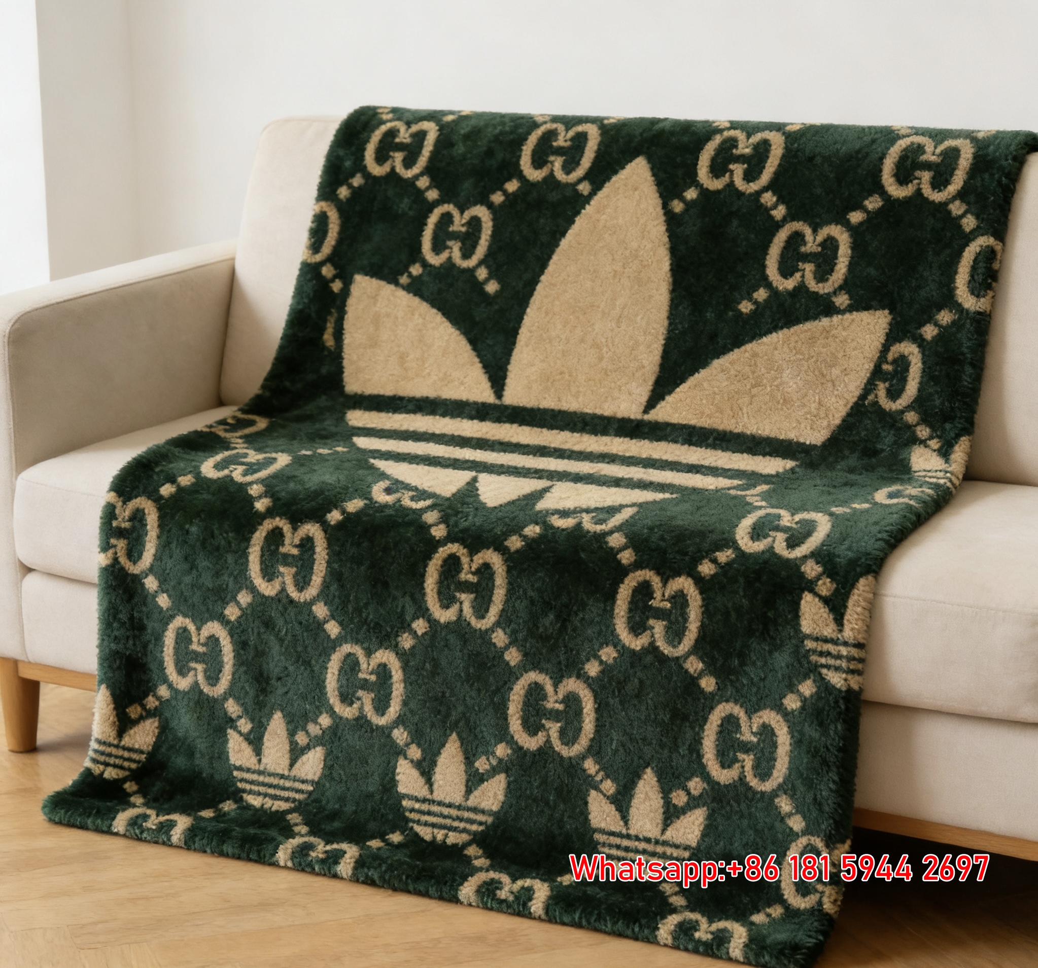 Gucci x adidas Striped Accent Throw Blankets IMG_2975